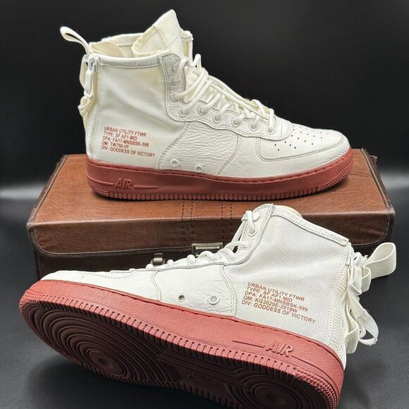 Nike SF Air Force 1 Mid 'Red Ivory' - Picture 1 of 11